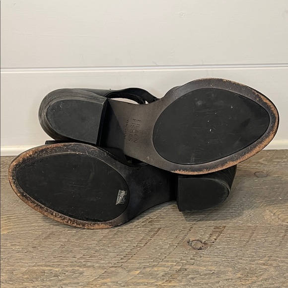 Eileen Fisher Lou Block Black Leather Vero Cucio Sandals - Size 9 - Picture 9 of 10